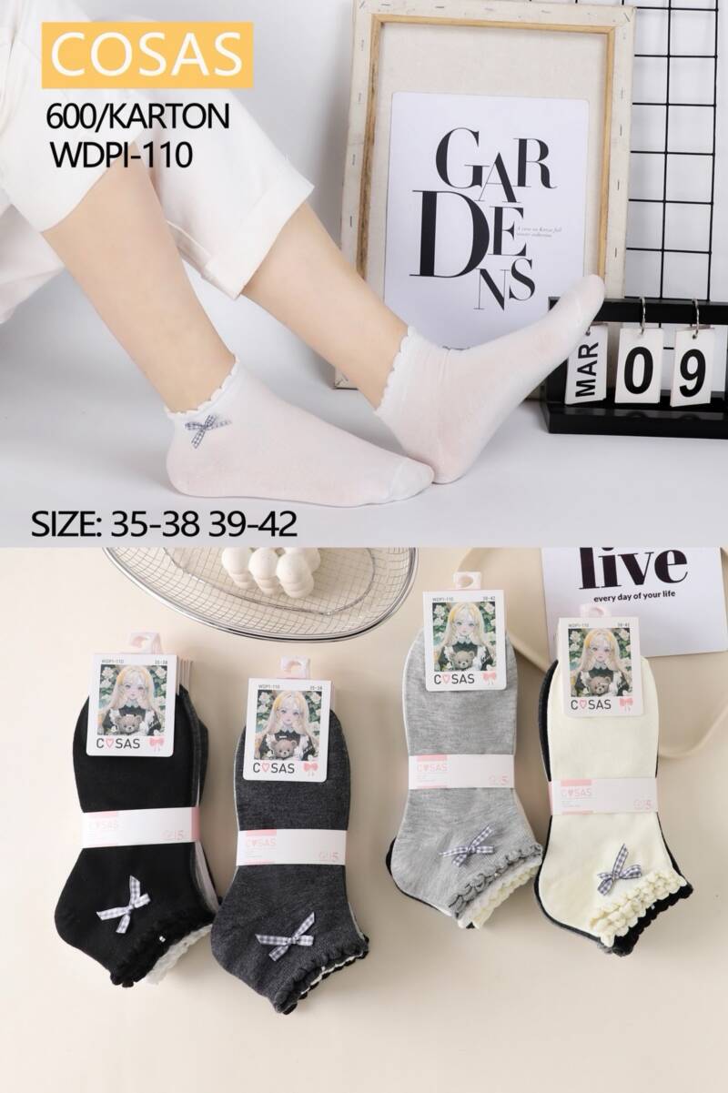 Skarpety damskie Roz 35-42, Mix kolor Paczka 40 szt 1